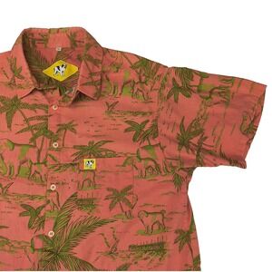 Big Dogs Vintage Shirt Retro Hawaiian Button Up Men's XL 48" Made In USA 80s 90s